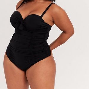 Front Tie Black Torrid One Piece